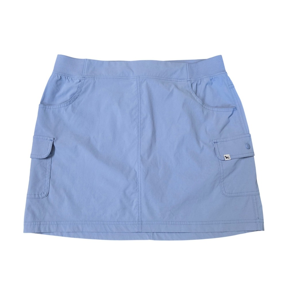 Eddie Bauer Outdoor Blue Snap Pocket Pull-On Cargo Skort Size M Built-In Shorts